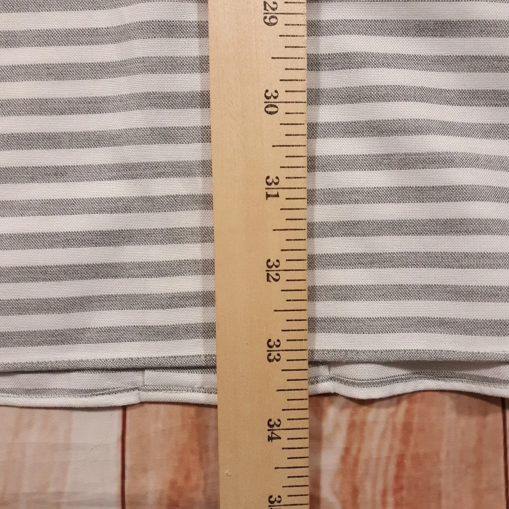 Banana Republic Non-Iron Shirt Mens Size Large Tall Slim‎ Fit Gray Striped NEW